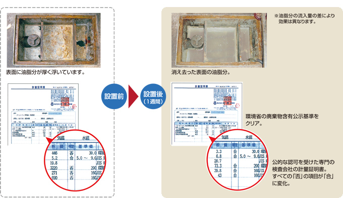 グリーストラップ内の水質の一例